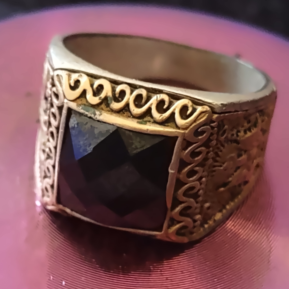 Handmade 925 Silver Ringwith Black Amethyst